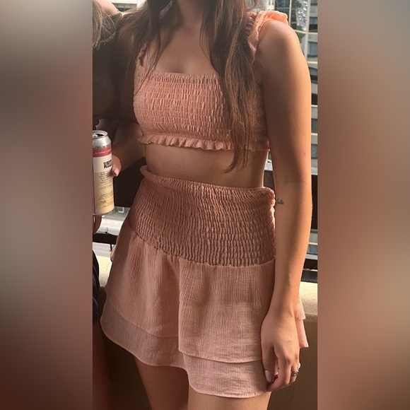Peach frill two piece co ord - Picture 1 of 2